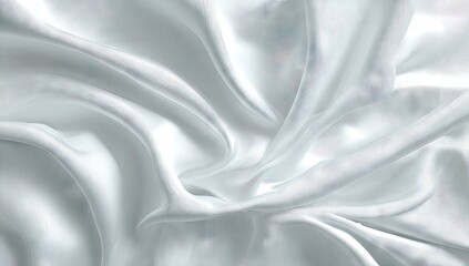 Obraz premium Elegant white silk fabric texture with soft waves and folds.