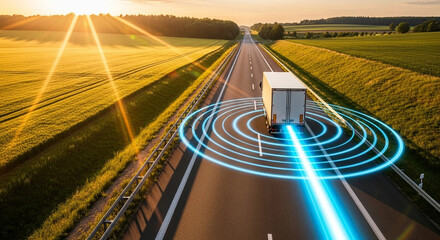 Autonomous Truck on Highway - Smart Transportation