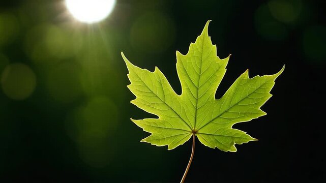 A single green leaf sits atop a rock, possibly in a natural setting or used as decoration