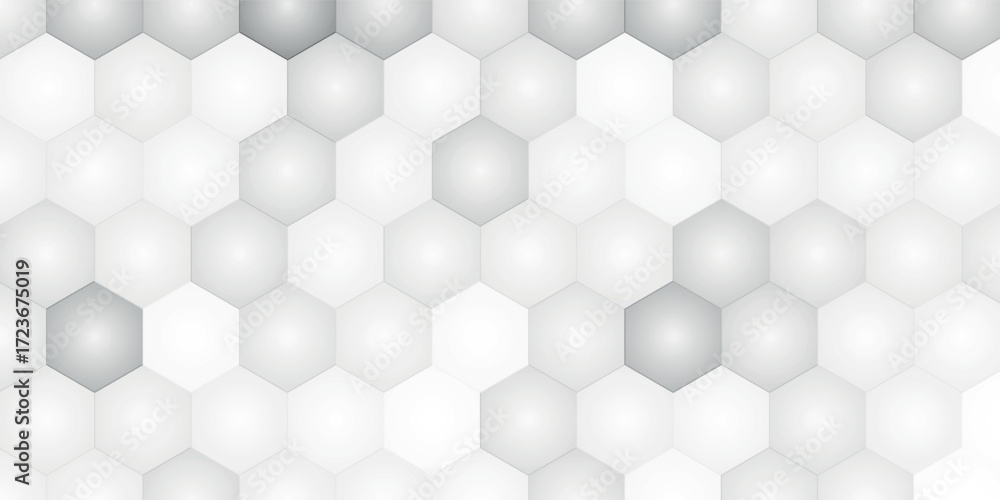 Poster white geometric hexagon technology digital hi-tech concept. vector pattern