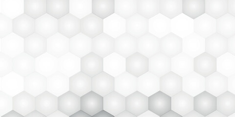 simple white geometric hexagon technology digital hi-tech concept. Vector pattern art