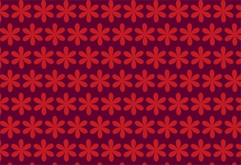 seamless pattern with red stylish flowers