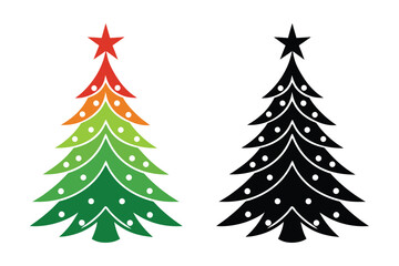 Vector illustration of christmas tree silhouettes.
