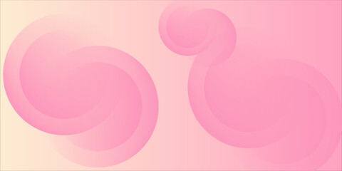 Minimalist banner background, pastel colorful, pink and yellow gradations. Circle effect style geometric, abstract background. vector