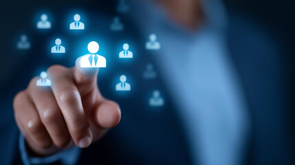 A professional navigates a digital interface with labor law icons, hyper-realistic justice symbols with clear details, moody shadows on a screen, bright saturation in employee visu