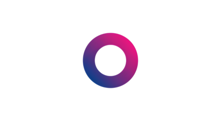 Isolated Vector Geometric Gradient Ring. Modern Abstract Circle Shape with Blue and Pink Facets. isolated PNG with Transparent Background