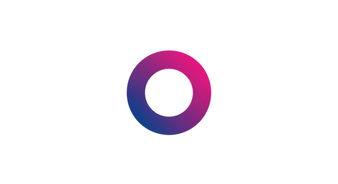 Modern abstract circular logo vector element with gradient geometric polygon pattern isolated PNG with Transparent Background