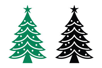 Vector illustration of christmas tree silhouettes.
