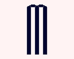 Obraz premium Cricket Stumps silhouette, Minimalist sports icon design