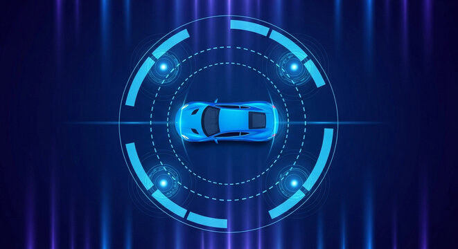 Autonomous Car Technology HUD Display