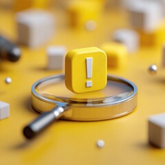 Yellow exclamation point icon magnified