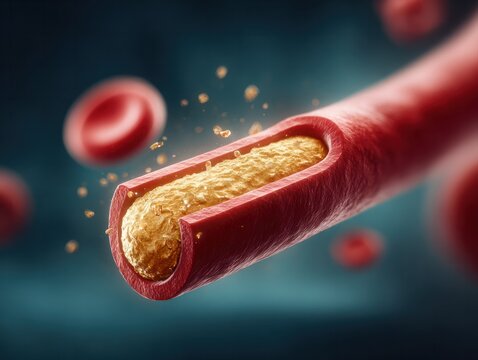 Exploring the human artery microstructure blood flow dynamics medical science health environment close-up view