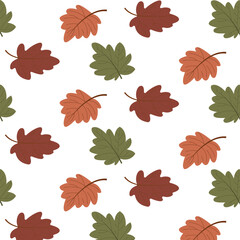 Autumn Leaves Seamless Pattern – Fall Season Vector Background