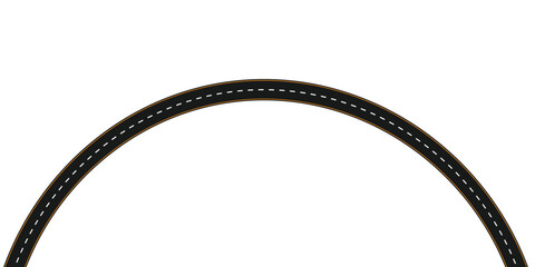A Long winding and curved road, winding and curved road from a top view isolated from the background, illustration. Vector eps10	
