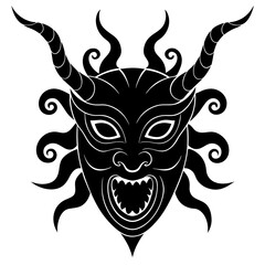 Fototapeta premium Shadow Beast Mask Ornament vector 