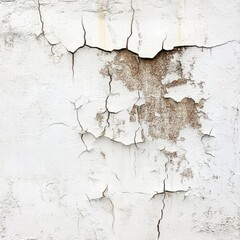 Obraz premium Cracked, peeling white stucco wall