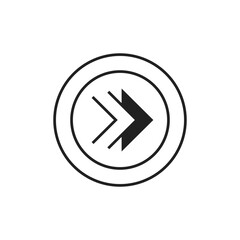 Chevron Right Icon, Minimal Directional Indicator Outline