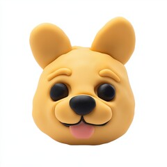 Fototapeta premium Cute 3D Puppy Emoji Face Tongue Out