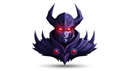Menacing Dark Lord with Glowing Red Eyes and Horns.