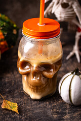 Halloween autumn drink spicy pumpkin latte