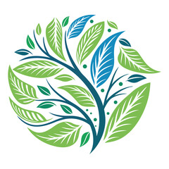 Fototapeta premium Nature & Eco Logo - Flat, Gradient, Futuristic Green Designs.
