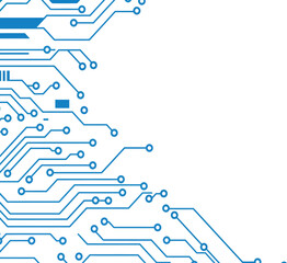 Abstract blue circuit board pattern background., Art & Illustration
