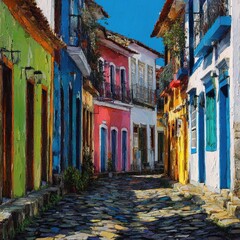 Fototapeta premium Colorful South American alleyway (1)