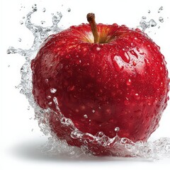Red Apple In Water Splash