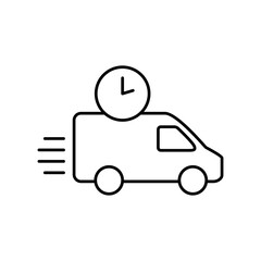 Fast delivery truck with a clock