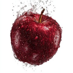 Red Apple In Water Splash