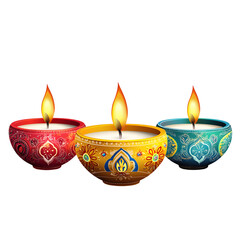 Vibrant Diwali Candle Flames Illuminate Festive Celebration Scene