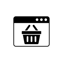 Solid black web browser with basket