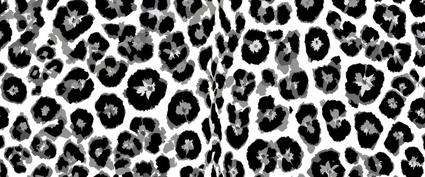 Classic Jaguar Rosettes  Pantanal Fur Texture   Grayscale, Sharply Defined, Simple Aesthetic, Elegant Pattern, Stylized Rendering