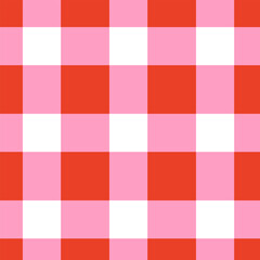 Quirky and naive vichy plaid check with bold lines. Hand drawn vector seamless background. Checkered retro pattern