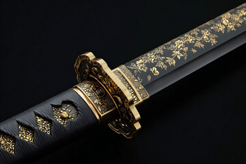 日本刀と鞘、美しい刀剣と伝統的な背景