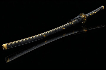 日本刀と鞘、美しい刀剣と伝統的な背景