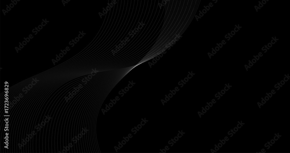 Poster curve lines on black abstract copy space background