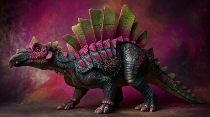 Colorful Stegosaurus Dinosaur with Bright Plates
