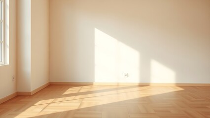 Obraz premium A serene minimalist living room corner with wooden accents, showcasing simplicity and elegance.