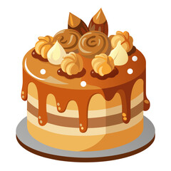 chocolate cake isolated on white