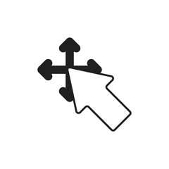 Drag Arrow Icon, Move and Reposition Cursor Outline