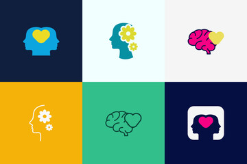 Creative Minimalist Mental Health Logo Bundle – Modern Therapy and Psychology Icon Set