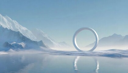 雪山と水面のリング構造
