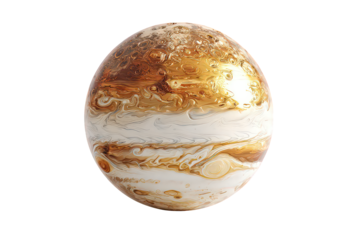 Golden Brown Planet Sphere Abstract Artwork