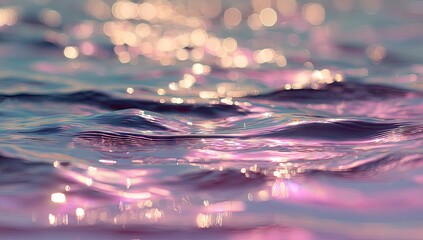 Dreamy shimmering water surface with pastel pink and purple colors.