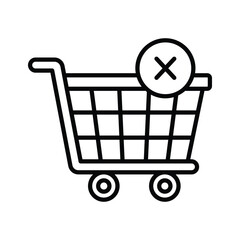 Get this creatively designed icon of empty cart in flat outline style