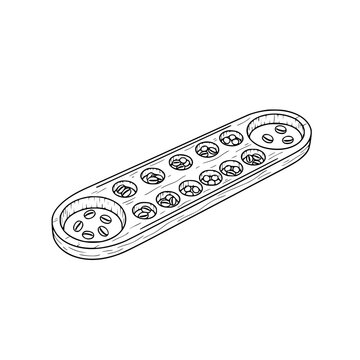 Dakon congklak traditional board game outline illustration