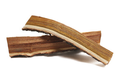 log fire wood isolated on white background, clipping path, side view