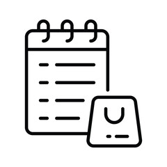 Creatively crafted flat outline icon of shopping list in modern style