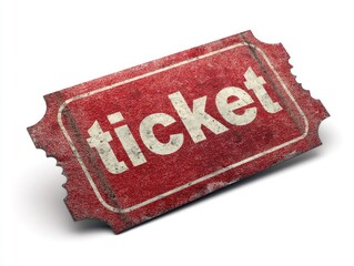 Worn red ticket